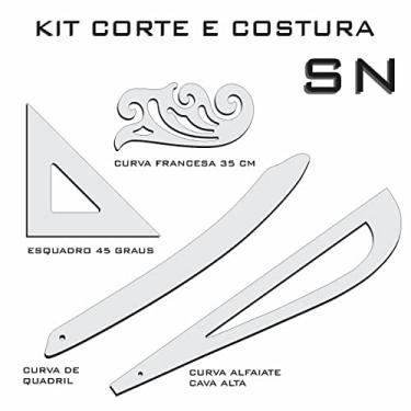 Imagem de Kit réguas corte costura modelagem acrílico costura SN Fenix