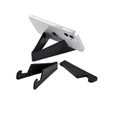 Imagem de Kemoxan - Pacote com 3 suportes de celular portáteis para mesa, material atualizado, suporte universal dobrável para celular, compatível com iPhone, iPad, Kindle, Android, preto