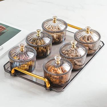 Imagem de Prato de sobremesa nórdico de frutas secas Prato de sobremesa redondo transparente, com tampa b