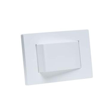 Imagem de Espelho de Tomada Simples Reto com 1 Interruptor Branco