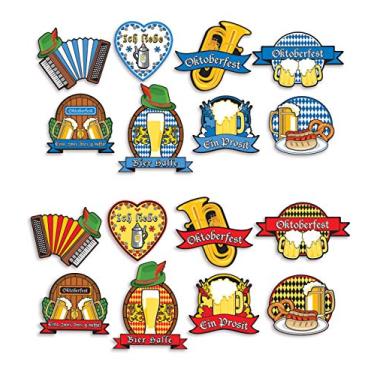 Imagem de Recortes Beistle 53407 Oktoberfest 16 peças, 21,6 - 33 cm, multicolorido