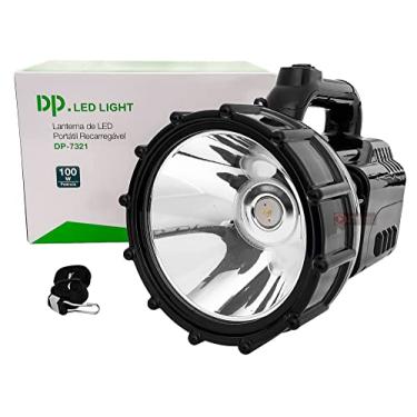 Imagem de Lanterna Farolete Holofote Farol Recarregável Super LED 100W Mais Forte Longo Alcance Fazenda Sitio Chácara