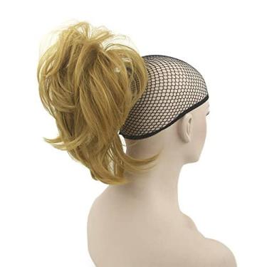 Imagem de IMISSU Acessórios de rabo de cavalo encaracolados flexíveis com grampos extensões de cabelo pequenos pedaços de cabelo (Cobre)