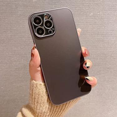 Imagem de Capa de telefone em acrílico sólido fino para iphone 7 8 plus x xs max xr metal alumínio capa de proteção de câmera para iphone 13 11 12 pro max, preto, para iphone 11 pro