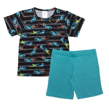 Imagem de Pijama Infantil Menino Carros Preto - Castelo Kids