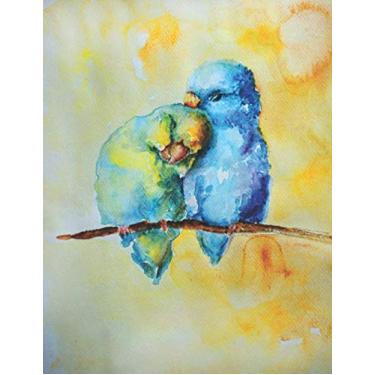 Imagem de Two Romantic Birds Black Pages Notebook: Pretty Dot Grid Journal with Dotted Black Paper | Romantic Watercolor Bird Notebook | Large Black Journal to ... Gel & Ink Pens ( for Bird Lovers)