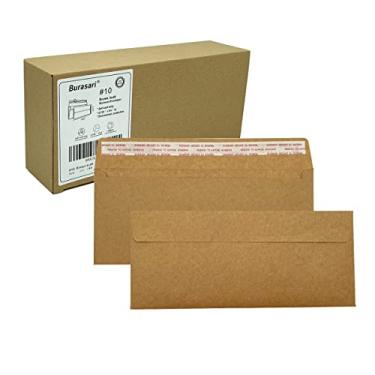Imagem de Burasari Envelopes de papel 120GSM com design sem janela 80Qty#10 Marrom Kraft Business 10,125 x 9,5 pol