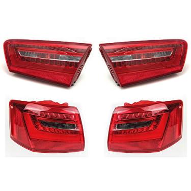 Imagem de JESYMBX Para Audi A6 C7 2010-2016 Luz traseira de neblina de freio de luz traseira de seta de parada traseira lâmpada de seta externa e interna esquerda e direita