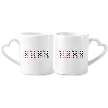 Imagem de Conjunto de canecas de porcelana para casais com 9 corações e espadas de diamante e coração