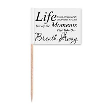 Imagem de Life Moments Breath Quote bandeiras de palito de dente marcador para decoração de festa