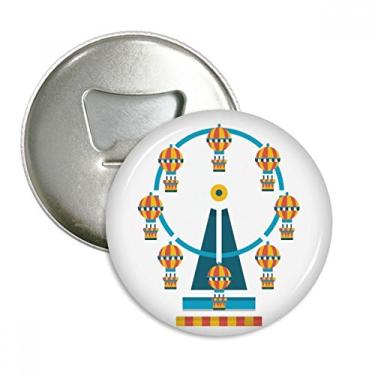 Imagem de Incrível ilustração de roda gigante de parque engraçado abridor de garrafas ímã de geladeira emblema multifuncional