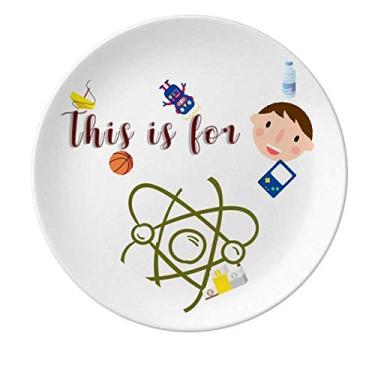 Imagem de Prato de porcelana School Atoms Around Electronic Physics Prato de jantar redondo masculino