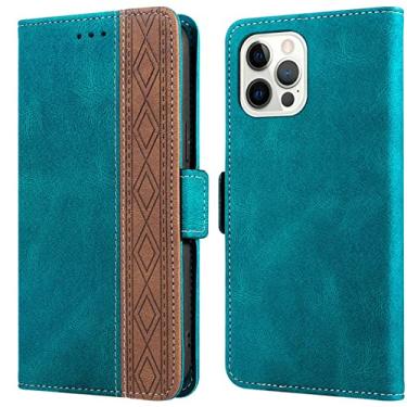 Imagem de Capa carteira de couro PU de dois tons para iPhone 14 13 12 Pro Max 11 Pro XS XR X SE 2020 2022 7 8 Plus Flip Card Slot Phone Cover Verde para Iphone SE 2020
