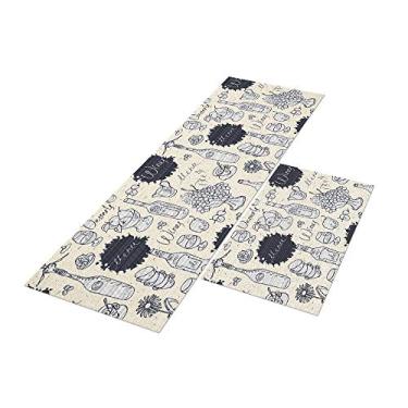 Imagem de Tapete Passadeira de Cozinha Bhennys 120x40 + Capacho 60x40