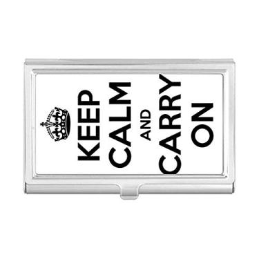 Imagem de Carteira preta com porta-cartões Keep Calm and Carry On com citação "Keep Calm and Carry On"