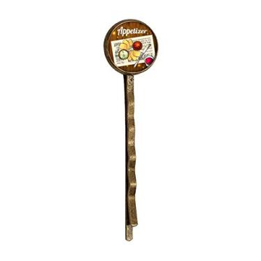 Imagem de Appetizer Slice of Bread Wine Retro Metal Hair Bobby Pin Headwear