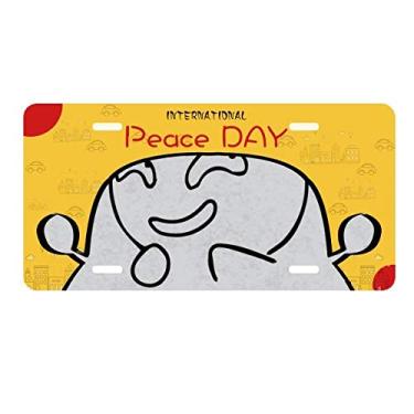 Imagem de DIYthinker Placa de carro Evil Laugh Black Cute Chat Happy Pattern Placa de carro Decoração Dia da Paz