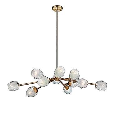 Imagem de Pendente Em Metal Na Cor Bronze E Cúpula Em Vidro Na Cor Transparente E Fosco, Com Soquete 12xg9, Com Potencia Maxima De 40w, Medindo 96x105cm New Line 110v