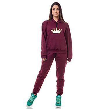 Imagem de Conjunto Moletom Alice Monteiro canguru Coroa Bordo