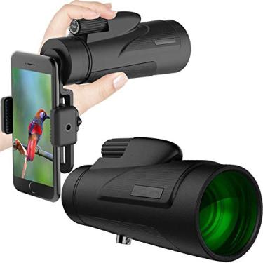 Imagem de Telescópio monocular -12X50 Monocular de alta potência com suporte para smartphone e tripé, telescópio com zoom à prova d'água, BAK4 Prisma de foco duplo para observação de pássaros, caminhadas, turismo