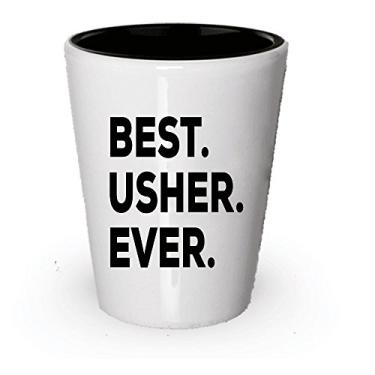 Imagem de Copo de shot Usher – Melhor Usher Ever – Presentes para crianças igreja casamento masculino – Obrigado – abaixo de $20 ou adicionar ao conjunto de caixas de presente – Ideia divertida e legal (1)