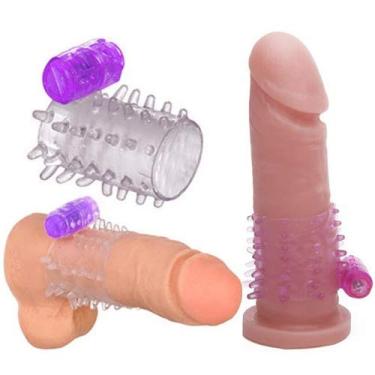 Imagem de Meia Capa Peniana com Vibrador e estimulador - Sexshop
