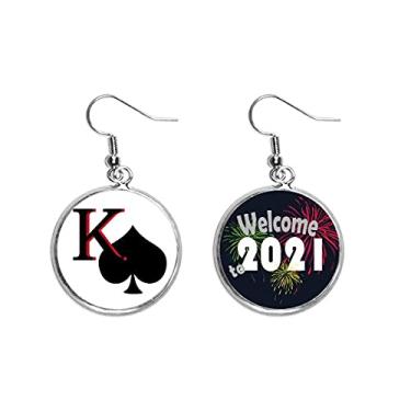 Imagem de Paz Rei Spade K Brincos Brincos Brincos Joias 2021 Blessing