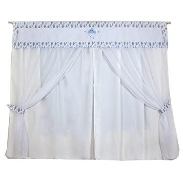 Imagem de Cortina Infantil de Bando com Voil - Chuva de Benção Azul