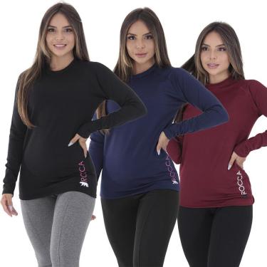 Imagem de Kit 3 Blusas Femininas Segunda Pele Térmica Peluciada Diversas Cores-Feminino