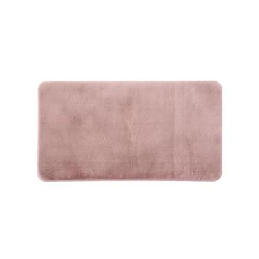 Imagem de Tapete Passadeira Pele De Coelho Antiderrapante Melody - Jolitex - Rosa - 66x180cm