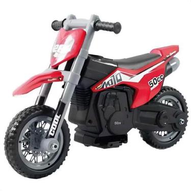 Imagem de Mini Moto Elétrica Infantil Motinho Motocross Off-road Vermelha Unitoy