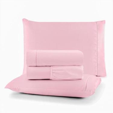 Imagem de Kit Roupa de Cama Casal Algodão 4 Peças 200 Fios Confort - Charme do L