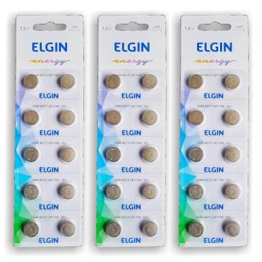 Imagem de 3 Cartelas Baterias Elgin Lr44 1.5v C/10