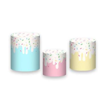 Imagem de Trio De Capa Cilindro  - Calda e Confeites Coloridos Doces 001 - Via C