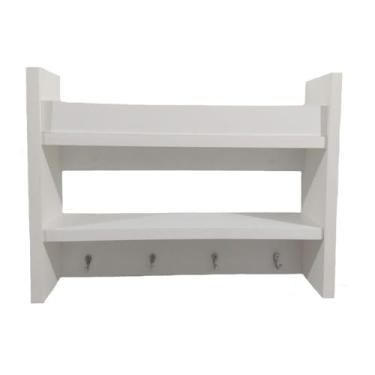 Imagem de Nicho Prateleira para Cozinha Porta Temperos Canecas Multiuso MDF Branco 30X40X15-Adequado para armazenamento no quarto, na cozinha, de potes de temperos e vários itens