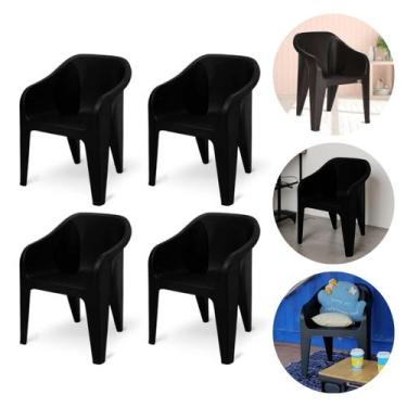 Imagem de Kit 4 Cadeiras Poltrona Resist Plastico Para Até 180kg - Arqplast