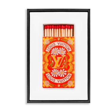 Imagem de Stupell Industries Design de arte de parede em tela flutuante com moldura preta floral Glam Matchbox por Amanda Greenwood, 53 x 78 cm