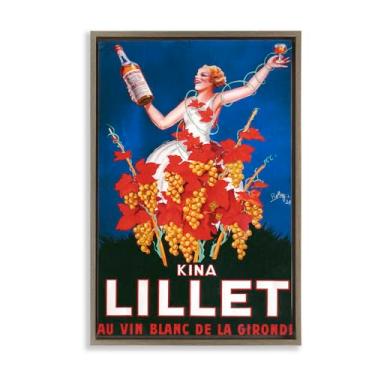 Imagem de Stupell Industries Tela flutuante vintage Kina Lillet vinho marrom emoldurado design de arte de parede por Marcus Jules, 17 x 25