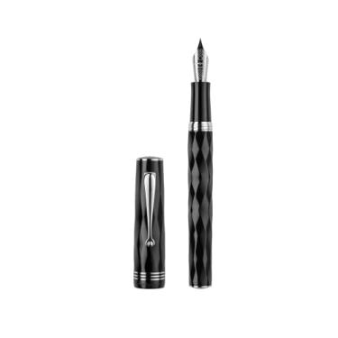 Imagem de Montegrappa Caneta-tinteiro Brenta ISRBT8IC Resina e Aço Inoxidável Cinza/Preto Ponta Média Largura 15 cm