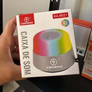 Imagem de Caixa de Som Bluetooth com LED Multicolorido, Alto-falante Portátil com carregador incluso