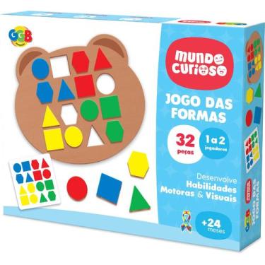 Imagem de Jogo das Formas Geométricas GGB 32 Peças Coloridas Brinquedo Educativo