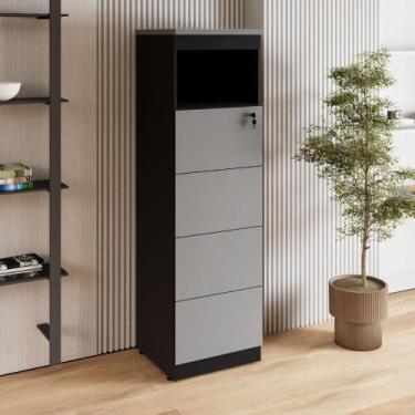 Imagem de Armário Escritório 1,60m Arquivo 4 Gavetas Puxador Cava F5 - F5 Office