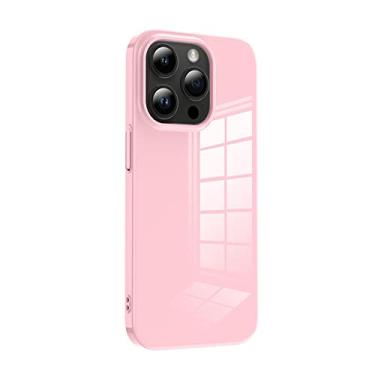 Imagem de Capa rígida Candy Color para iPhone 14 13 12 Pro Max Capa traseira brilhante de cor sólida para iPhone 13 12 13P 14P, rosa, para 12 Pro Max