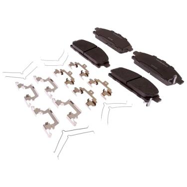 Imagem de ACDelco Conjunto de pastilhas de freio a disco dianteiro de cerâmica prata 14D855CHF1 com clipes