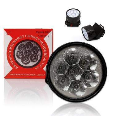 Imagem de Lanterna De Cabeça 7 Super Leds Ajustável Para Ciclismo, Trilha, Camping E Pesca - A Pilha
