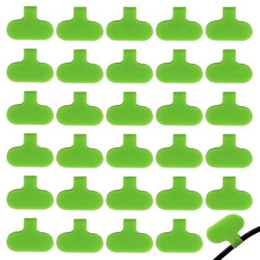 Imagem de Verkelly 40 etiquetas de cabo de , etiquetas de cabo impermeáveis graváveis, etiquetas de fio multifuncionais para fácil organização e identificação (verde)