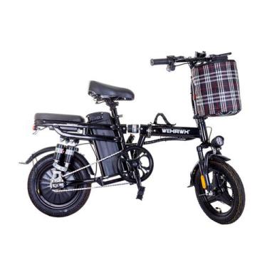 Imagem de Bicicleta Elétrica Wehawk Basket Dobrável 350W Bateria 48V 12Ah Black