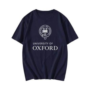 Imagem de Camiseta Unissex Estampada Da Universidade De Oxford, Verão, Manga Cur
