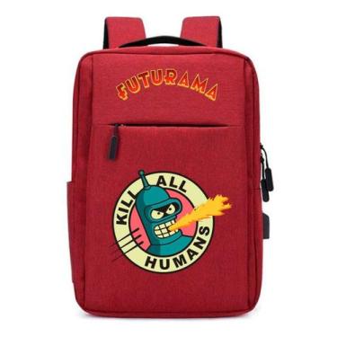 Imagem de Mochila Escolar USB DTF Infantil Robo Humans Nova com Compartimento pa