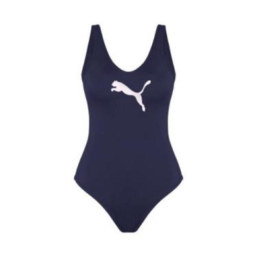 Imagem de Maiô Clássico Puma Adulto Proteção UV50+, Marinho, M